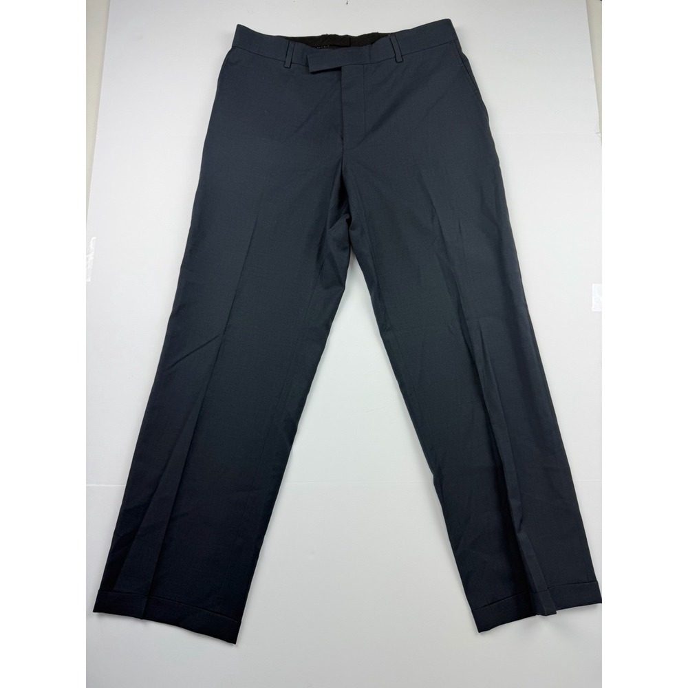 Hugo Boss Men's Navy Blue Dress Pants Flat‎ Front Cuffed Hem Approx. 34x30